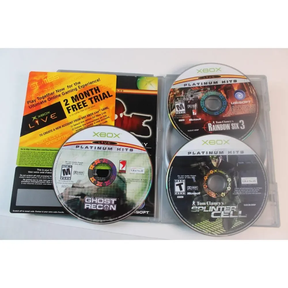 Tom Clancy's Classic Trilogy (Microsoft Xbox 2004) Complete Tested Works Ubisoft